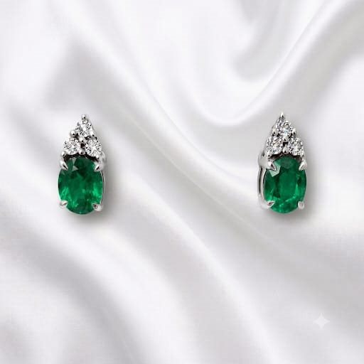 Pendientes Donna Oro Mujer in Oro blanco Smeraldi+Diamanti LOE12699.002 - LOE12699.002